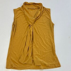 Elegant Mustard Drape Neck Blouse